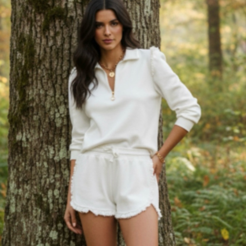 Generation Love White Cici Ruffled Shorts Size Large